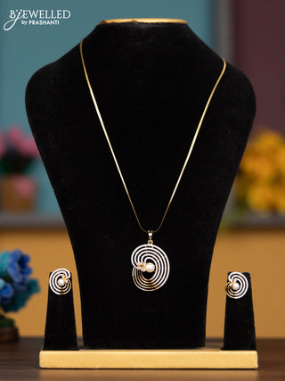 Antique chain with pearl and cz stones pendant