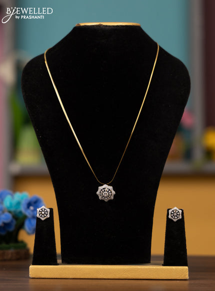 Antique chain with cz stones pendant