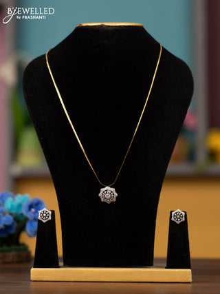 Antique chain with cz stones pendant