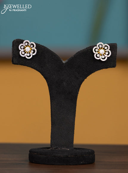 Antique chain with cz stones and floral pendant