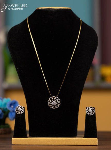 Antique chain with cz stones pendant