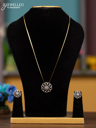 Antique chain with cz stones pendant