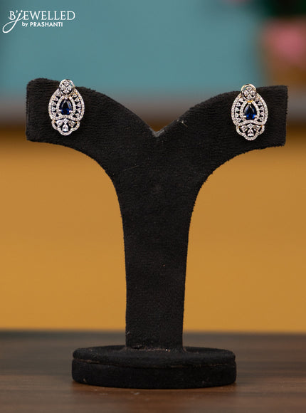 Antique chain with sapphire and cz stones pendant
