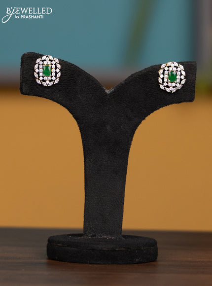 Antique chain with emerald and cz stones pendant