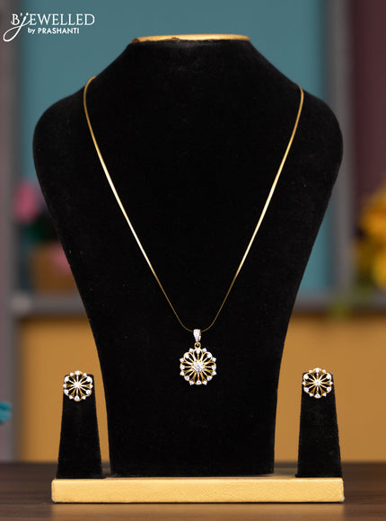 Antique chain with cz stones pendant