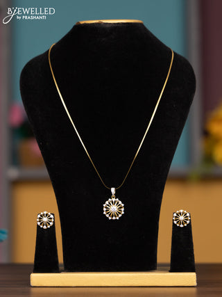 Antique chain with cz stones pendant
