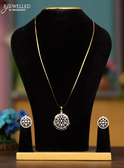 Antique chain with cz stones pendant