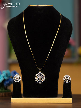 Antique chain with cz stones pendant