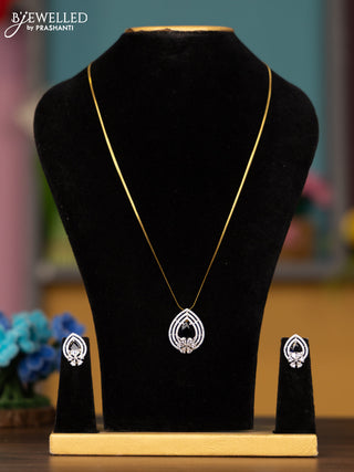 Antique chain with sapphire and cz stones pendant