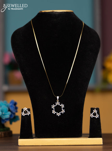 Antique chain with cz stones pendant