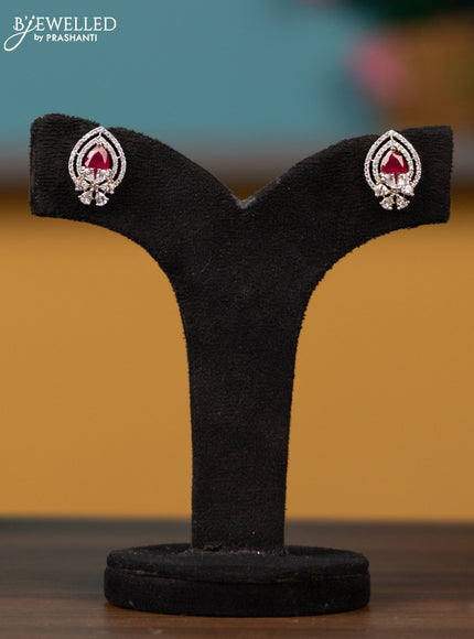 Antique chain with ruby and cz stones pendant