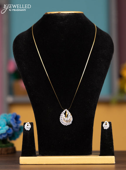 Antique chain with cz stones pendant
