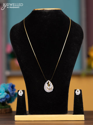 Antique chain with cz stones pendant