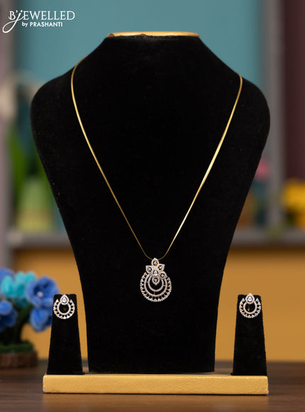 Antique chain with cz stones pendant