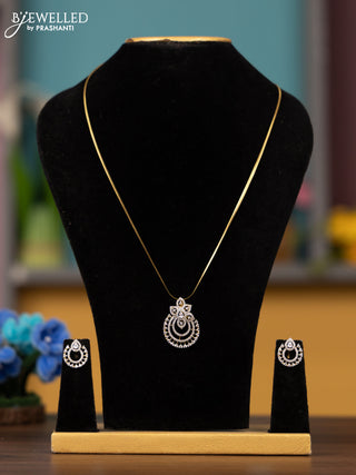 Antique chain with cz stones pendant