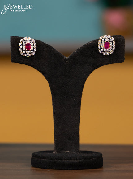 Antique chain with ruby and cz stones pendant