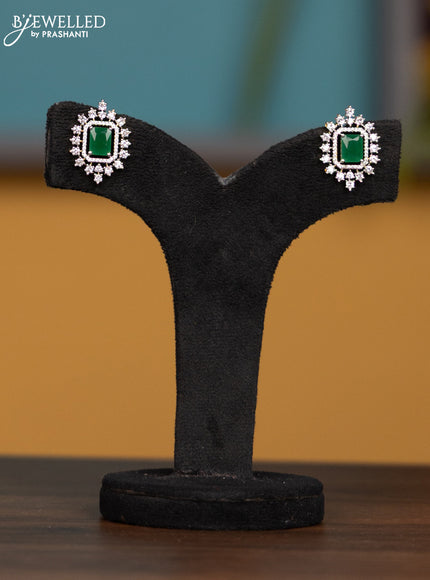 Antique chain with emerald and cz stones pendant
