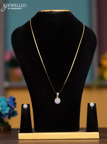 Antique chain with cz stones pendant