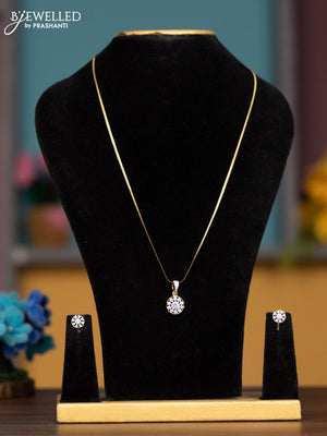 Antique chain with cz stones pendant