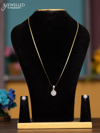 Antique chain with cz stones pendant
