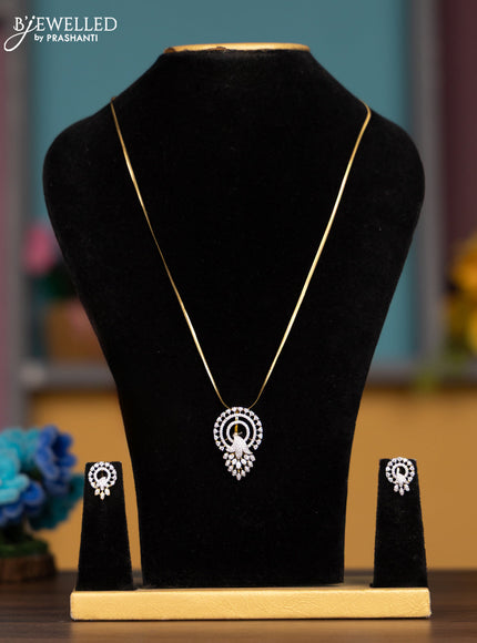 Antique chain with cz stones pendant