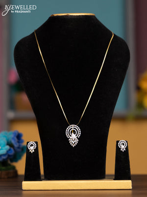 Antique chain with cz stones pendant