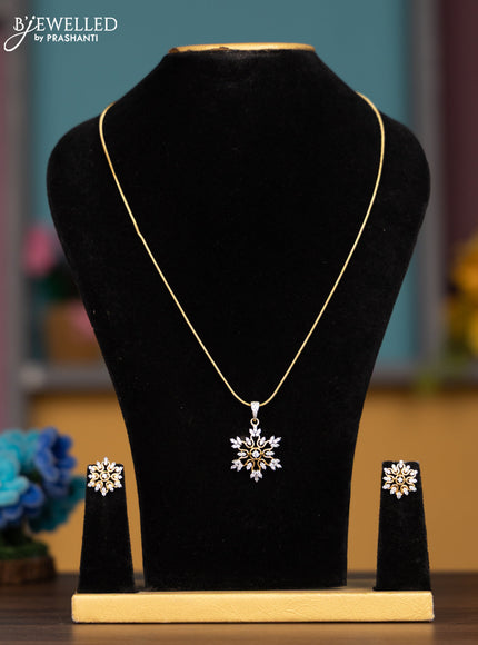 Antique chain with cz stones pendant