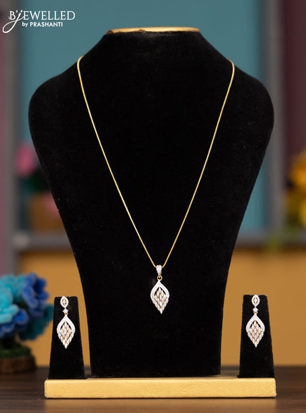 Antique chain with cz stones pendant