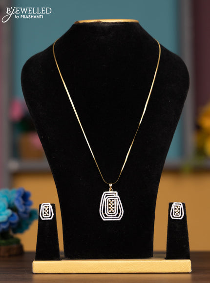 Antique chain with cz stones pendant