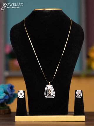 Antique chain with cz stones pendant