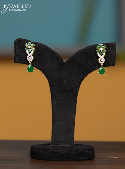 Antique chain with emerald and cz stones pendant