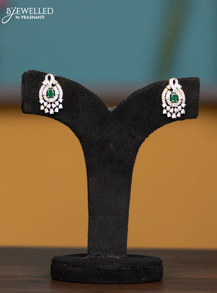 Antique chain with emerald and cz stones pendant