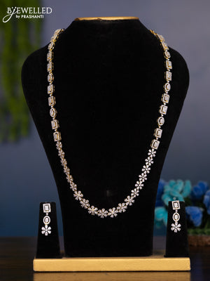 Zircon haaram with cz stones in gold finish