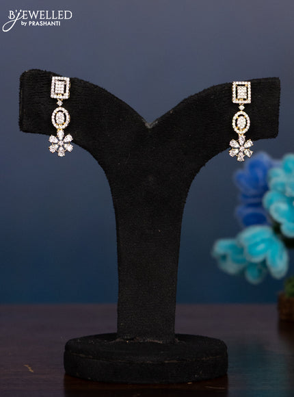 Zircon haaram with cz stones in gold finish