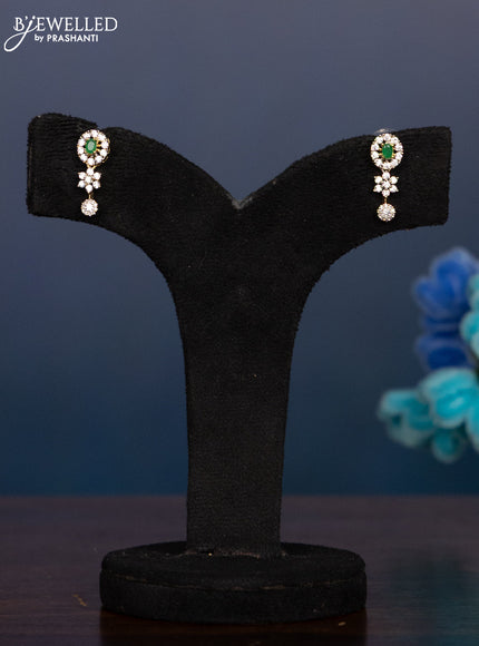 Zircon haaram with emerald and cz stones in gold finish