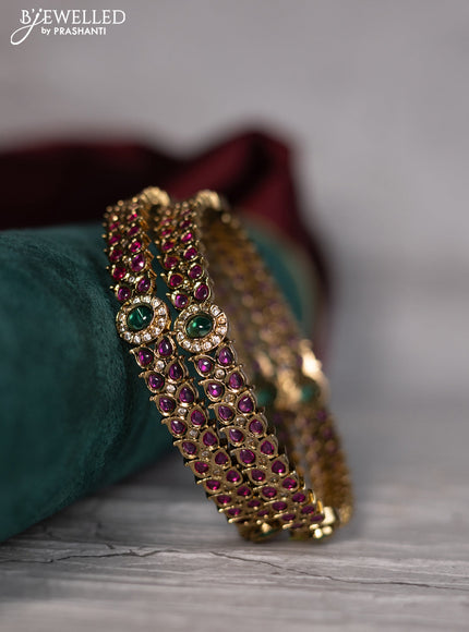 Antique bangle with cz and kemp stones