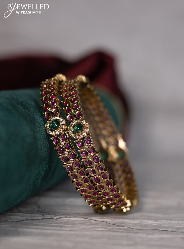 Antique bangle with cz and kemp stones