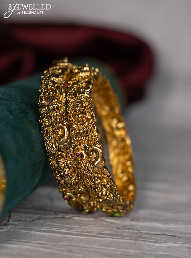 Antique bangle lakshmi design with kemp stones