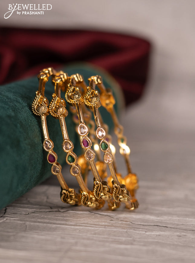 Antique bangle with cz and kemp stones