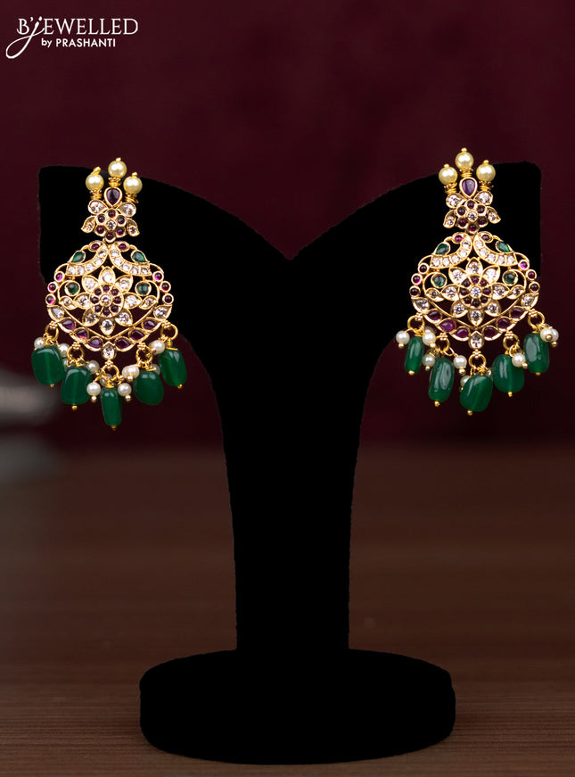 Antique haram with kemp pendant,pearls and beads hanging