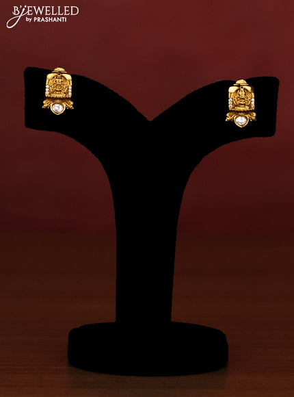 Beaded multilayer lavender necklace lakshmi design with cz stones