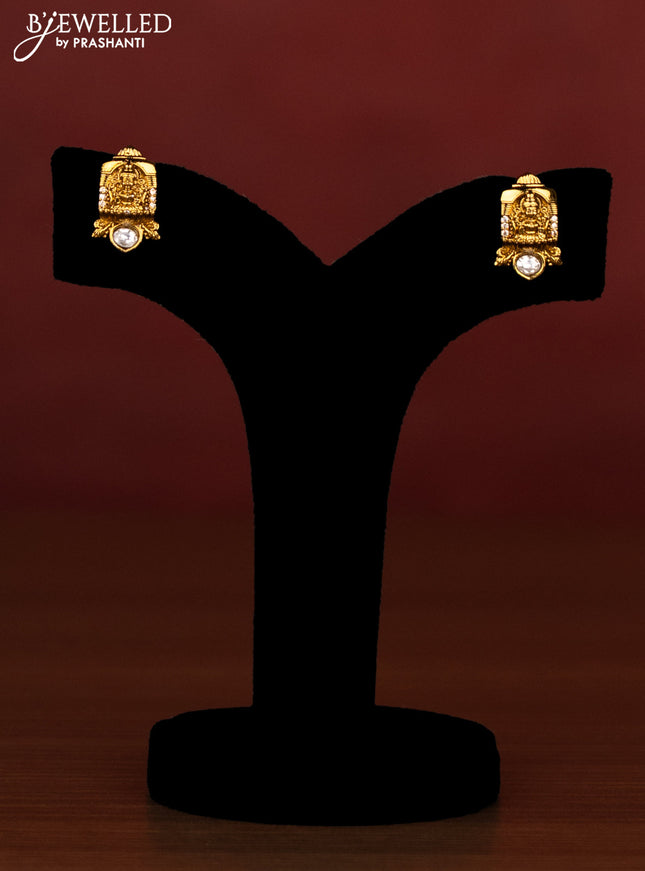 Beaded multilayer lavender necklace lakshmi design with cz stones