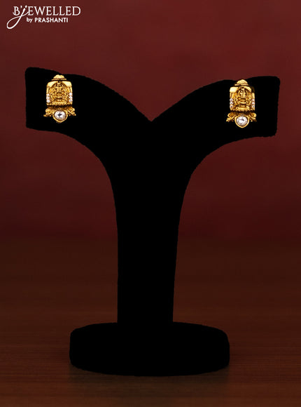 Beaded multilayer maroon necklace lakshmi design with cz stones