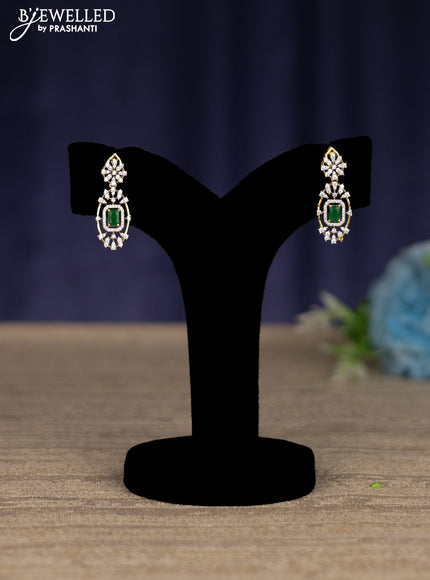 zircon necklace with emerald and cz stones in gold finish