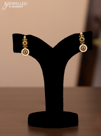 Antique necklace peacock design with kemp & cz stones and pearls