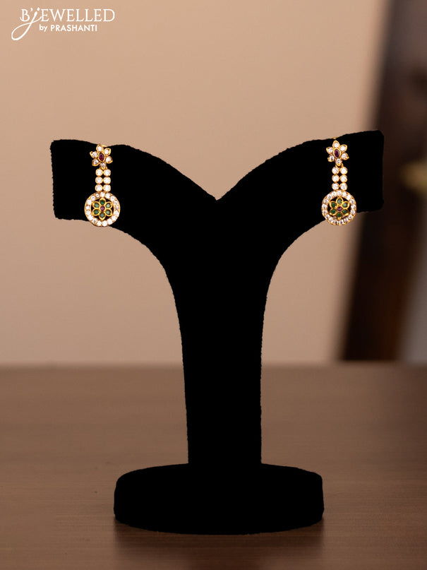 Antique bottumala haaram with kemp and cz stones