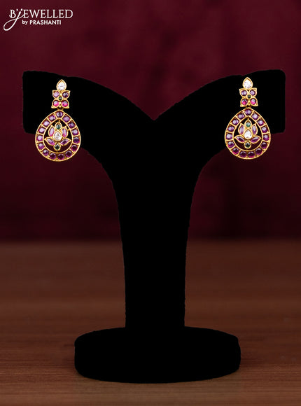 Antique haaram lakshmi design with kemp & cz stones and pearls