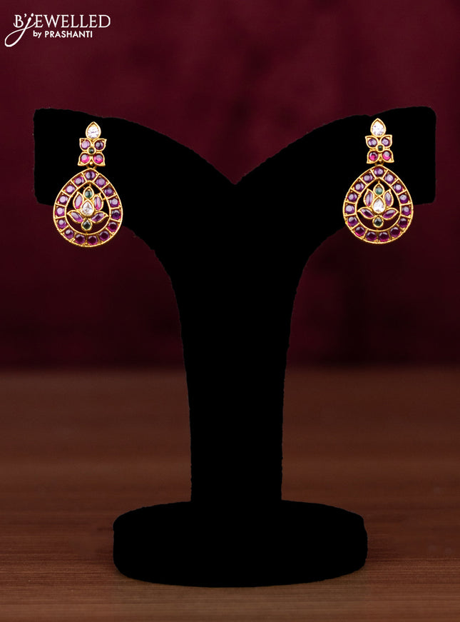 Antique haaram lakshmi design with kemp & cz stones and pearls