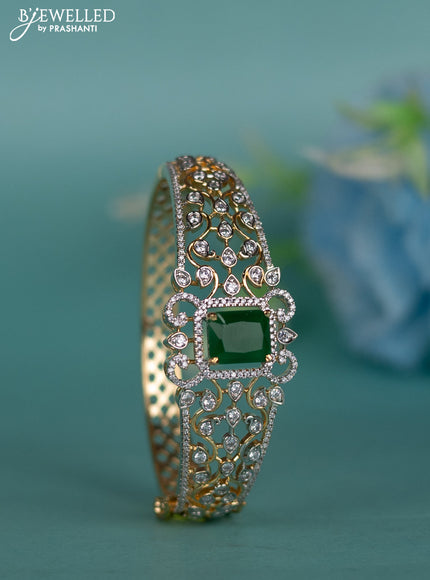 Zircon bracelet with emerald and cz stones