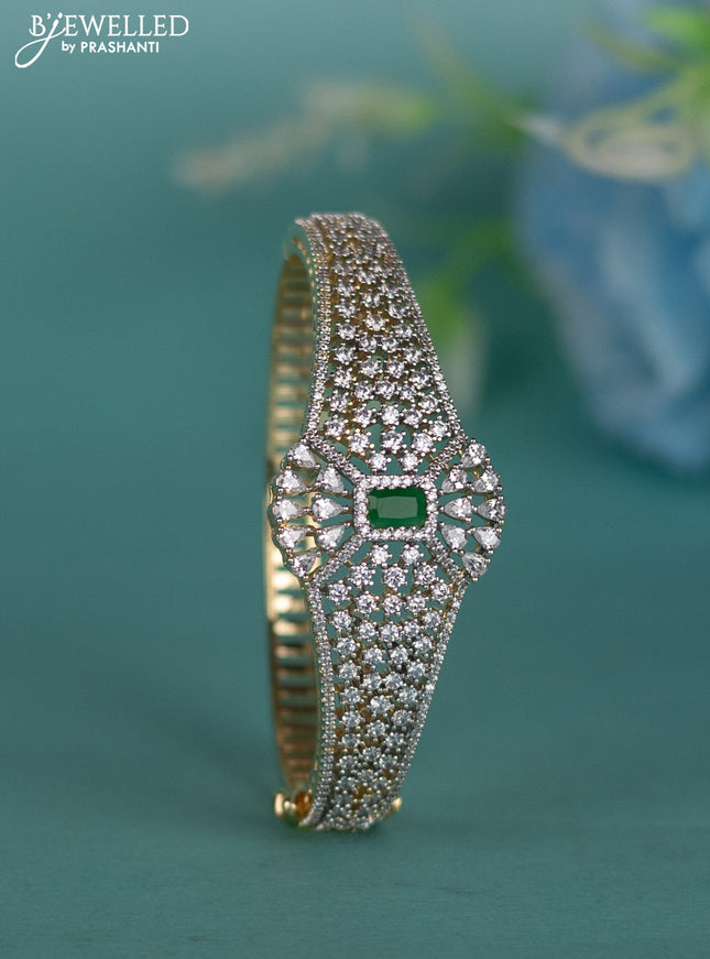 Zircon bracelet with emerald and cz stones